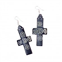 Bone Cross Earrings